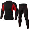YAOTT Uomo 2 Pezzi Fitness Palestra Completi Sportivi, Maglietta a Compressione + Asciugatura Rapida Calzamaglia Baselayer Pantaloni Leggings per Ciclismo, Corsa, Allenamento Verde nero L