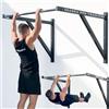 Sculptum Barra per pull-up Sculptum™, larghezza 120 cm x 120 cm, montaggio a parete per torsione, carico 500 kg, barra di presa in acciaio inox cromato ø35 mm, tubi 4x6cm, esterni. Calisthenics, crossfit, TRX