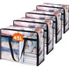 Lifewit 4 Pezzi Scatole per Vestiti Trasparente 40L, Organizer Armadio Pieghevole con Manici, Scatole per Armadio en PVC, Scatoloni Trasloco, Organizer Armadio per Vestiti, Coperte, Piumoni, Libro