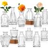 INFTYLE Set di 12 piccoli vasi di vetro per composizioni floreali, centrotavola decorativo, decorazione da tavola, casa, festa di nozze