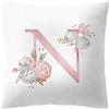 Inception Pro Infinite Federa per cuscino 45x45 cm lettera N iniziale alfabeto nome rose fiori colore bianco decorativa divano letto camera casa arredo regalo elegante romantico personalizzato