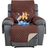 CHELZEN Copridivano reclinabile Impermeabile Super Anti-Slip Sedia Slipcover Lavabile Mobilia Protector per Soggiorno Bambini Cani Animali Domestici (caffè, Relax)