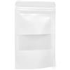 EVG Evergreen Goods 50 pezzi di sacchetti di carta kraft bianca per alimenti (90x140mm) | Sacchetti con chiusura lampo robusti e riutilizzabili con finestra | Sacchetti da imballaggio richiudibili