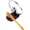 H E L P Y® Mensola per cucchiaio per ordine in cucina - Supporto per coperchio e cucchiaio in un unico - Ripiano per coperchi, utensili, spatole, tablet [nero]