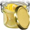 KADAX Piccoli barattoli per conserve da 235 ml, fi82, mini bicchieri per miele e condimento, vasetti per marmellata con coperchio, vasetti ermetici da regalare (oro 10 pezzi)