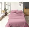 IlGruppone Completo Letto No Stiro Prodotto Italiano Set Lenzuola Tinta Unita Effetto Raso Lenzuolo sotto Fino 30 Cm con Angoli Elasticizzati sopra Federe - Zephir - Una Piazza e Mezza