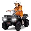 Wisbecost Quad elettrico 12V, ATV per bambini, veicolo giocattolo quad a batteria a 4 ruote con musica, clacson, alte velocità, luci a LED, giocattolo elettrico da cavalcare (nero)