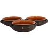 Colì Set 3 Terrine in Terracotta Tegami Senza Coperchio Brunella Zuppiere con manici Colì Maioliche e Terrecotte dal 1650 Marrone 17x17x6 cm