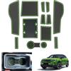 GAFAT Compatibile con Opel Mokka B Mokka-e 2021-2024 2025 2026 Tappetini Antiscivolo, Facelift Mokka e Tappetino Gomma per Console Centrale, Cuciture Porte, Accessori Mokka-B (Verde)