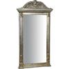 Biscottini Specchio da parete bagno e camera L46XPR6XH82,5 cm - Specchio ingresso da parete con ganci - Specchio argento