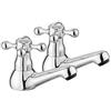 JASSFERRY Coppia di rubinetti tradizionali vittoriani per lavabo da bagno 1/4 di giro a croce caldo e freddo 1/2 rubinetto in ottone cromato lucido set di 2