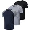 frueo Gaiatiger 3 Pezzi Magliette Uomo Maglia Running Uomo Maglia Tecnica Uomo Maglietta Uomo Manica Corta Asciugatura Rapida Fitness T-Shirt(5286) Black Gray White-L