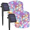 Mafiti 【2Pacchi】Luci Solari Esterno,12M 2 * 120 Catena Luminosa Esterno Solare Impermeabili con 8 Modalità decorazione,per Giardino,Natale,Festa,interni ed esterni