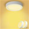 Yexati 2 Pezzi Plafonieraiera LED Soffitto Circolare 15W 1800LM, Plafoniera Superficie LED 3000K Bianco Caldo, Driver Incluido. IP44 Angulo 120 para Dormitorio Cocina Salon Baño Comedor 170 * 28Hmm