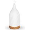 GuKKK Diffusore di Oli Essenziali, GuKKK Diffusore di Aromi in Ceramica 100ML, Ultrasuoni Umidificatore Diffusori Oli Profumati Nebulizzator, con 4 Timer e 7 Colori LED Luce Notturna, per Yoga Casa Ufficio