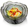 Glasseam Set da 3 Ciotole in Vetro Set di 3 Insalatiere per Affumicare Grigie Fumose Scodella per Zuppa Profonda per Zuppa Dessert da Frutta Pasta Curry Popcorn Cereale Completo da Impastare