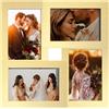 SONGMICS Collage di Cornici per Foto, 4 Cornici per Foto 10 x 15 cm, Cornici Portafoto da Parete, Cornici Multiple, Decorazioni Murali, Oro Pallido RPF025A01