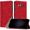 Netany Custodia Compatibile con Samsung Galaxy J5 2015,custodia magnetica in pelle PU con [Slot Cart] [Supporto Stand] [Magnetica] (Rosso)