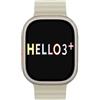 RUQIU Hello Watch 3 + Plus 2024 Smart Watch Ultra 49 mm AOMLED Orologio con schermo NFC GPS Tracker frequenza cardiaca orologio sportivo bussola (bianco)