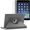 ebestStar - Cover per iPad Mini 1/2/3 Apple, Custodia Protezione Rotazione 360, Pelle PU, Grigio + Vetro Temperato