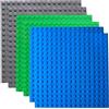 HUYIYI Pannello di base grande, 25,5 x 25,5 cm, per set DUPLO, costruzione, piastra di base verde blu grigio (6 pezzi)