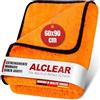ALCLEAR 9520 asciugamano auto XXL in microfibra - 90x60 cm, assorbente e non pelucchi, per vernice, vetro, plastica, cerchi. Asciugamano per auto, moto, barche, casa, Baby Orange - 1 pezzo