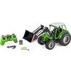 Carson 500907347 RC Tractor with front loader 1:16 - Veicolo telecomandato, veicolo agricolo per bambini da 8 anni, adatto per uso esterno, batterie e telecomando inclus, Verde