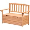 Outsunny Panchina in Legno 2 Posti Panchina da Giardino con Vano Contenitore, 112x58x84 cm | Aosom Italy|Aosom