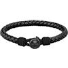 BOSS Jewelry Braccialetto in pelle da uomo Collezione THAD CLASSIC, Nero (Black), M
