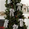 SA Products Nastro di Natale 10 pezzi - Nastro di lusso per albero di Natale glitter oro - Fiocco per albero di Natale argento - Arco ideale per porta, ornamenti, decorazioni