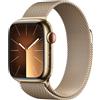 APPLE Smartwatch Apple Watch Series 9 GPS + Cellular Cassa 41mm in Acciaio Inossidabile Oro con Cinturino Loop Milanese Oro