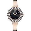 Swarovski Crystal Rose Orologio, con Pavé di Cristalli Swarovski e Bracciale di Metallo Placcato in Tonalità Oro Rosa, Meccanismo al Quarzo, Nero