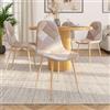 DEGHI Set 2 sedie in tessuto multicolore toni caldi con gambe effetto legno - Finesse