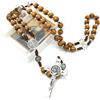 OVUNQUE PROTEGGIMI Rosario di San Benedetto grani in Legno di Noce e medaglie. Rilegato in Corda. Corona con Preghiera di San Benedetto. Rosario cattolico. St Saint Benedict Rosary. Catholic Rosary
