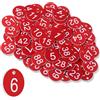 Tenare 100 Etichette Numerate in Plastica Gettoni con Numeri 1-100 Piccole Targhette Identificative Impermeabili con Foro per Guardaroba Hotel Bagagli Club, Senza Anelli Portachiavi (Rosso, Bianco)