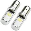 Car Passion Coppia Lampadine Led Per Fari Anteriori Moto BA20D H616 Biluce Bianco Ghiaccio 6000k Luce Abbagliante Anabbagliante Fascio Alto E Basso Scooter Motocicletta (BA20D)