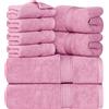 Utopia Towels, Set Di Asciugamani Da 8 pezzi, 2 Asciugamani Da Bagno, 2 Asciugamani a Mano e 4 Panni Da Lavare, Altamente Assorbente Per Bagno, Palestra, Hotel e Spa (Rosa)