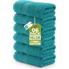 Utopia Towels - Set Di 6 Asciugamani Di Lusso, (41 x 71 CM) 100% Cotone Filato Ad Anello, Leggeri e Altamente Assorbenti Per il Bagno, i Viaggi, il Campeggio, l'hotel e La Spa (Turchese)