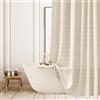 ggaimwf Tenda doccia bohemien tessuto con texture lino tenda per bagno con nappe Resistente all'acqua lavabile tenda doccia stile bohemien country con ganci 180 x 180 cm Beige