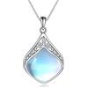YAFEINI Collana Con Ciondolo a Goccia in Pietra Di Luna Stile Vintage in Argento Sterling Filigrana Gioiello Regalo Per Donne e Ragazze