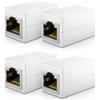 deleyCON 4x CAT6 Accoppiatore Cavi di Rete Cavo Patch Cavo Ethernet Adattatore Componibile Schermato 2x Presa RJ45 DSL LAN Bianco