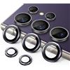 JETech Pellicola Fotocamera per Samsung Galaxy S24 Ultra, 9H Vetro Temperato Cover Anello Individuale in Metallo, Vassoio di Installazione Facile, HD Chiaro, 1 Set (Titanium Violet)