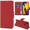 N NEWTOP NewTop Cover Compatibile per Huawei P Smart/+/Z/2020, HQ Lateral Custodia Libro Flip Magnetica Portafoglio Simil Pelle Stand (per P Smart +, Rosso)