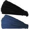 CHARM Uomo Testa Copertina Fascia Bandana Allungamento Capelli Stile Giapponese Nero, Grigio Scuro 2 Pezzi