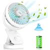 AidSci Oscillante Ventilatore Clip con Batteria da 5000mAh, Ventilatore da Tavolo Silenzioso con Velocità Regolabile, Ventilatori Portatili Ricaricabili USB per Ufficio e Campeggio, Ventilatore Pinza-Ø14.5cm