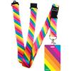 SpiriuS Cordino per collo con porta badge in plastica morbida per cellulare ID chiavi mp3 porta USB (strisce arcobaleno unico)