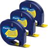 MarkField 3x Nastro per Etichette Compatibile con Dymo Letratag Nastro per Etichette Giallo, Nero su Giallo, 12 mm x 4 m, Compatibile con Dymo Letratag Nastri per 200B LT-100H LT-100T XR XM