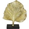 Flair Flower Statua a forma di foglia dorata, 24 cm, statuetta di sculture foglie, ornamento creativo, astratto moderno, statuetta minimalista, regalo ginkgo