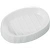 DRW Portasapone Ovale in acrilico Bianco 9x13x2.5 cm