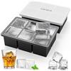 LUCKEA 2Pcs Stampo Ghiaccio XXL con Coperchio,Cubetti Ghiaccio Grandi per Cocktail | Senza BPA Cubetti Ghiaccio Silicone, Facile da sformare, Impilabile Porta Ghiaccio per Freezer, Adatto per Whisky, Gelato